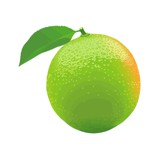 green-orange-with-green-leaf-it